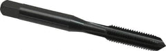 OSG - 3/8-24 UNF 3B 4 Flute Oxide Finish High Speed Steel Straight Flute Standard Hand Tap - Bottoming, Right Hand Thread, 2-15/16" OAL, 1-1/4" Thread Length, H3 Limit, Oversize - Eagle Tool & Supply