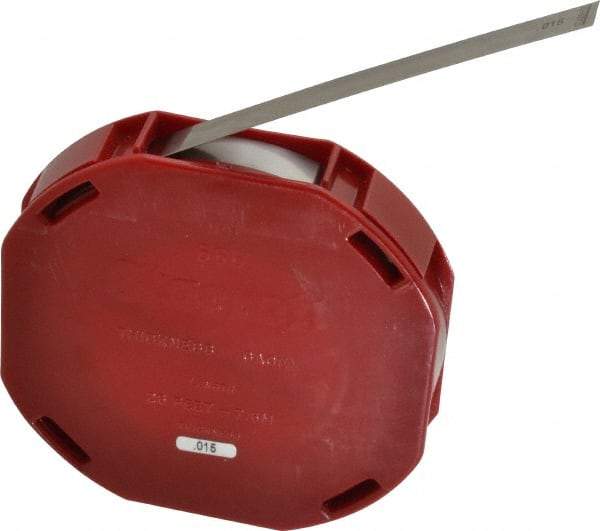 Starrett - 0.015 Inch Thick x 7.62 m Long x 1/2 Inch Wide, Feeler Stock Roll - Tempered Steel - Eagle Tool & Supply
