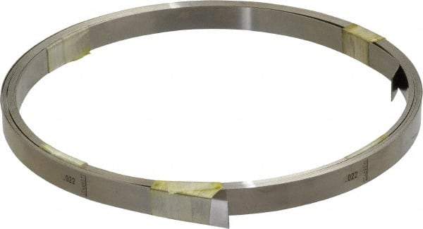 Starrett - 0.022 Inch Thick x 6.10 m Long x 1/2 Inch Wide, Feeler Stock Roll - Tempered Steel - Eagle Tool & Supply
