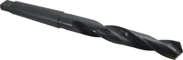 Interstate - 30mm, 3MT 118° Point High Speed Steel Taper Shank Drill Bit - Oxide Finish, 175mm Flute Length, 296mm OAL, Spiral Flute - Eagle Tool & Supply