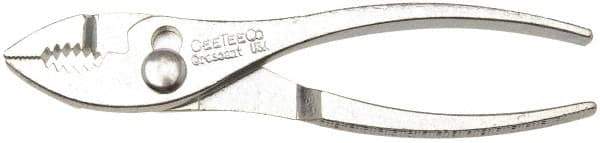 Crescent - 6" OAL, 1" Jaw Length, Slip Joint Pliers - Knurled Handles Tool - Eagle Tool & Supply