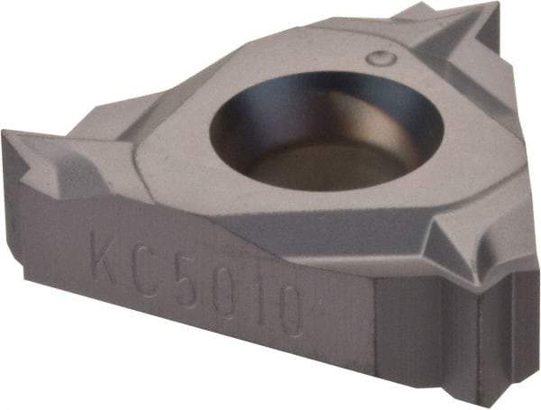 Kennametal - 16ER External Right Hand 14 NPT Laydown Threading Insert - Grade KC5010, TiAlN Coated Carbide, 9.53mm Inscribed Circle - Eagle Tool & Supply