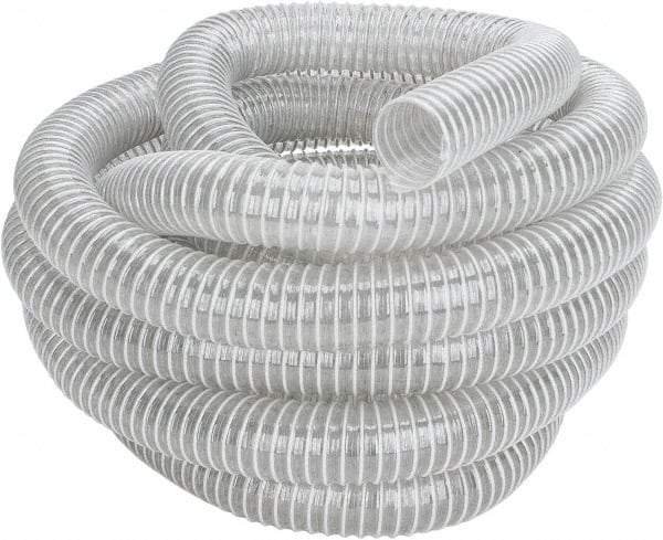 Hi-Tech Duravent - 1-1/2" ID, 26 Hg Vac Rating, 10 psi, Polyurethane Vacuum & Duct Hose - 25' Long, Clear, 1-1/2" Bend Radius, -40 to 200°F - Eagle Tool & Supply