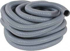 Hi-Tech Duravent - 1-1/2" ID, 26 Hg Vac Rating, 35 psi, PVC Vacuum & Duct Hose - 50' Long, Gray, 1-1/8" Bend Radius, -20 to 150°F - Eagle Tool & Supply