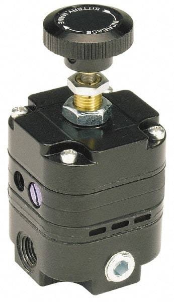 Parker - 1/4 NPT Port, 14 CFM, Zinc Diaphragm Operated Regulator - 2 to 40 psi Range, 150 Max psi Supply Pressure, 1/4" Gauge Port Thread, 3" Wide x 6.06" High - Eagle Tool & Supply