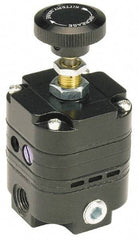 Parker - 1/4 NPT Port, 14 CFM, Zinc Diaphragm Operated Regulator - 2 to 40 psi Range, 150 Max psi Supply Pressure, 1/4" Gauge Port Thread, 3" Wide x 6.06" High - Eagle Tool & Supply