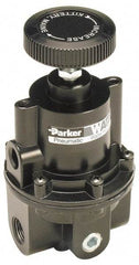 Parker - 3/8 NPT Port, 80 CFM, Aluminum Diaphragm Operated Regulator - 0 to 60 psi Range, 250 Max psi Supply Pressure, 1/4" Gauge Port Thread, 2.06" Wide x 4.35" High - Eagle Tool & Supply