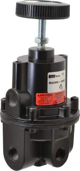 Parker - 1/4 NPT Port, 80 CFM, Aluminum Diaphragm Operated Regulator - 0 to 2 psi Range, 250 Max psi Supply Pressure, 1/4" Gauge Port Thread, 2.06" Wide x 4.35" High - Eagle Tool & Supply