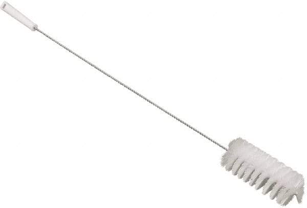 Vikan - 3" Diam Polyester Valve Brush - 34-1/4" OAL, 6-1/2" Head Length, Polypropylene & Stainless Steel Handle - Eagle Tool & Supply