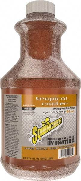 Sqwincher - 64 oz Bottle Tropical Cooler Activity Drink - Liquid Concentrate, Yields 5 Gal - Eagle Tool & Supply