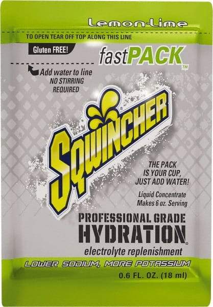 Sqwincher - 0.6 oz Pack Lemon-Lime Activity Drink - Liquid Concentrate, Yields 6 oz - Eagle Tool & Supply