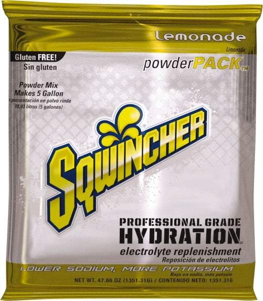 Sqwincher - 47.66 oz Pack Lemonade Activity Drink - Powdered, Yields 5 Gal - Eagle Tool & Supply