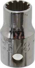 Proto - 3/8" Drive, 3/8" Socket, Spline Socket - 12 Points, 1" OAL - Eagle Tool & Supply