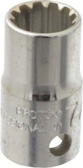 Proto - 3/8" Drive, 7/16" Socket, Spline Socket - 12 Points, 1-1/16" OAL - Eagle Tool & Supply