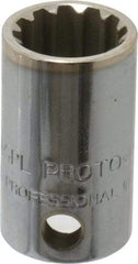 Proto - 3/8" Drive, 1/2" Socket, Spline Socket - 12 Points, 1-1/16" OAL - Eagle Tool & Supply