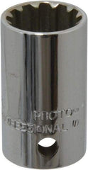 Proto - 1/2" Drive, 11/16" Socket, Spline Socket - 12 Points, 1-9/16" OAL - Eagle Tool & Supply