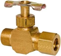 Eaton - 150 Max psi, 3/8" Pipe, Brass, Inline Instrumentation Needle Valve - Compression x Compression End Connections - Eagle Tool & Supply