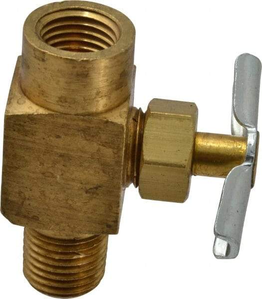 Eaton - 150 Max psi, 1/4" Pipe, Brass, Inline Instrumentation Needle Valve - FNPT x MNPT End Connections - Eagle Tool & Supply