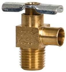 Eaton - 3/8" Pipe, Steel Hose to Pipe Drain Cock & Shutoff Valve - 1/4 Thread, 150 Max psi - Eagle Tool & Supply