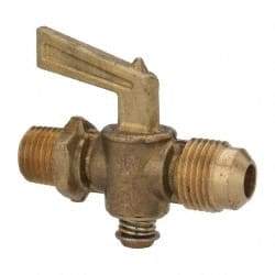 Eaton - 3/8" Tube, Steel Straightway Drain Cock & Shutoff Valve - 1/4 Thread, 30 Max psi - Eagle Tool & Supply