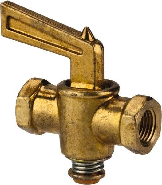 Eaton - Steel Female Pipe Drain Cock & Shutoff Valve - 1/8 Thread, 30 Max psi - Eagle Tool & Supply