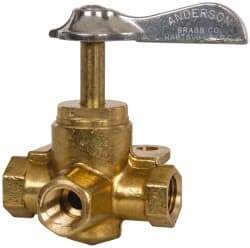 Eaton - Steel 3 Way Shutoff Drain Cock & Shutoff Valve - 1/4 Thread, 30 Max psi - Eagle Tool & Supply