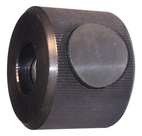 Morton Machine Works - 5/8-11" UNC Thread, Black Oxide Finish, Steel Round Knurled Push Button Thumb Nut - 1-1/8" Overall Height, 1-1/2" Head Diam - Eagle Tool & Supply