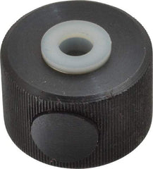 Morton Machine Works - 3/8-16" UNC Thread, Black Oxide Finish, Steel Round Knurled Push Button Thumb Nut - 3/4" Overall Height, 1-1/8" Head Diam - Eagle Tool & Supply