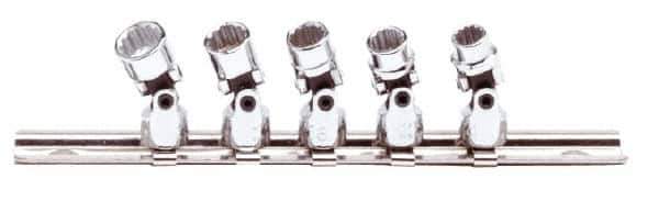 Proto - 5 Piece 1/4" Drive Standard Socket Set - 12 Points, 1/4 to 1/2", Inch Measurement Standard - Eagle Tool & Supply