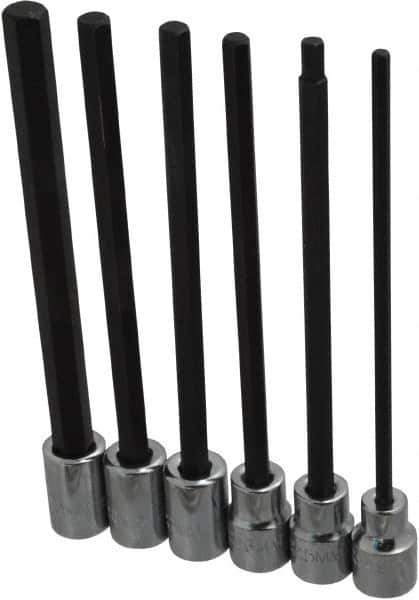Proto - 6 Piece 3/8" Drive Metric Hex Bit Socket Set - 4 to 10mm Hex - Eagle Tool & Supply