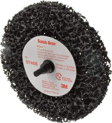 3M - 4" Very Coarse Grade Silicon Carbide Deburring Disc - 1/2" Center Hole, Quick Change Connection, Black, 8,000 Max RPM - Eagle Tool & Supply