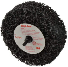 3M - 4" Very Coarse Grade Silicon Carbide Deburring Disc - 1" Center Hole, Arbor Connection, Black, 8,000 Max RPM - Eagle Tool & Supply