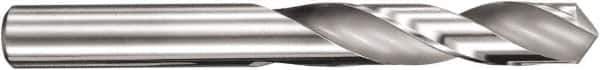 SGS - 4.2mm 145° Spiral Flute Solid Carbide Screw Machine Drill Bit - TiN Finish, Right Hand Cut, 22mm Flute Length, 55mm OAL, Four Facet Point, Straight Shank - Eagle Tool & Supply