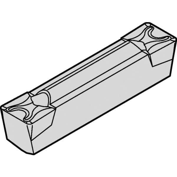 Kennametal - 8A4G-U GMN Grade KCP25, 8.05mm Cutting Width Carbide Grooving Insert - 6.4mm Max Depth of Cut, Neutral, 1.2mm Corner Radius, TiN Finish - Eagle Tool & Supply