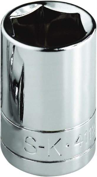 SK - 9/16", 1/4" Drive, Standard Hand Socket - 6 Points, Steel, Chrome Finish - Eagle Tool & Supply