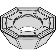 Kennametal - OFKT53 GB Grade KCSM40 Carbide Milling Insert - AlTiN/TiN Finish, 5mm Thick, 37/64" Inscribed Circle, 0.8mm Corner Radius - Eagle Tool & Supply