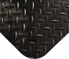 Wearwell - 5' Long x 2' Wide, Dry Environment, Anti-Fatigue Matting - Black, Vinyl with Nitrile Blend Base, Beveled on 4 Sides - Eagle Tool & Supply