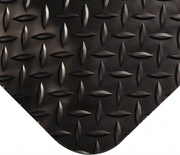 Wearwell - 32' Long x 4' Wide, Dry Environment, Anti-Fatigue Matting - Black, Vinyl with Nitrile Blend Base, Beveled on 4 Sides - Eagle Tool & Supply