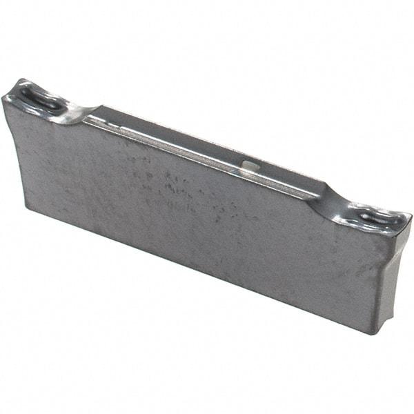 Iscar - DGR2002 IC908 Grade, 0.0787" Cutting Width, Carbide Cutoff Insert - 6° Right Hand Lead Angle, 0.0079" Cnr Rad, TiAlN Coated, Double End - Eagle Tool & Supply