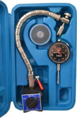 Fowler - 0.001" Graduation, 0-100 Dial Reading, Dial Indicator & Base Kit - 2-1/2" Base Length x 2" Base Width x 2-3/16" Base Height, 2-1/4" Dial Diam - Eagle Tool & Supply