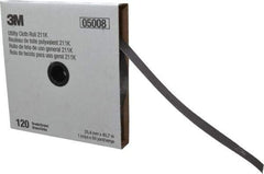 3M - 1" x 50 Yd 120 Grit Aluminum Oxide Cloth Roll - Fine Grade, J Weighted Backing - Eagle Tool & Supply