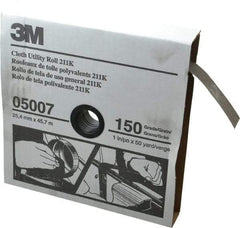 3M - 1" x 50 Yd 150 Grit Aluminum Oxide Cloth Roll - Very Fine Grade, J Weighted Backing - Eagle Tool & Supply