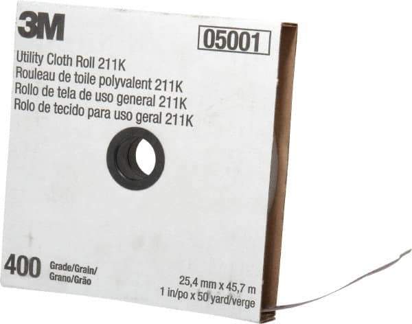3M - 1" x 50 Yd 400 Grit Aluminum Oxide Cloth Roll - Super Fine Grade, J Weighted Backing - Eagle Tool & Supply
