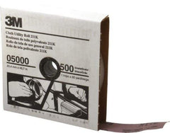 3M - 1" x 50 Yd 500 Grit Aluminum Oxide Cloth Roll - Super Fine Grade, J Weighted Backing - Eagle Tool & Supply