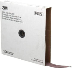 3M - 1-1/2" x 50 Yd 100 Grit Aluminum Oxide Cloth Roll - Fine Grade, J Weighted Backing - Eagle Tool & Supply