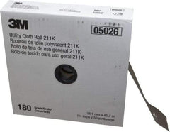 3M - 1-1/2" x 50 Yd 180 Grit Aluminum Oxide Cloth Roll - Very Fine Grade, J Weighted Backing - Eagle Tool & Supply