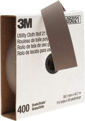 3M - 1-1/2" x 50 Yd 400 Grit Aluminum Oxide Cloth Roll - Super Fine Grade, J Weighted Backing - Eagle Tool & Supply