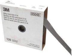 3M - 2" x 50 Yd 120 Grit Aluminum Oxide Cloth Roll - Fine Grade, J Weighted Backing - Eagle Tool & Supply
