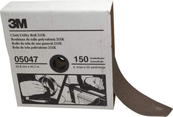 3M - 2" x 50 Yd 150 Grit Aluminum Oxide Cloth Roll - Very Fine Grade, J Weighted Backing - Eagle Tool & Supply