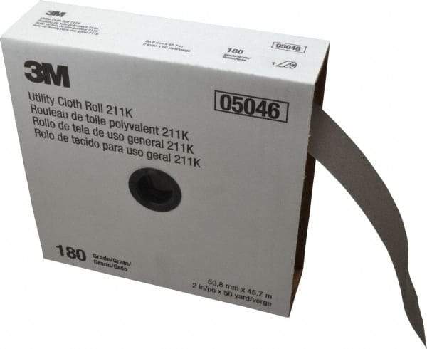 3M - 2" x 50 Yd 180 Grit Aluminum Oxide Cloth Roll - Very Fine Grade, J Weighted Backing - Eagle Tool & Supply